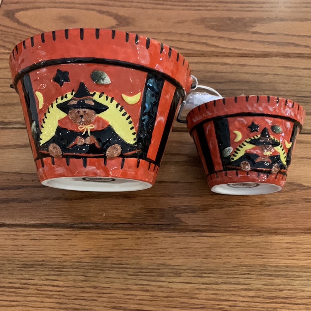 Boyd’s Bears Halloween Bruin Up Trouble ceramic bucket set - Picture 10 of 16